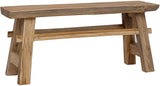 Solid Teak Wood Bench 39.37 x 11.42 x 17.13 in, Backless Rectangular Outdoor Indoor Bench for Garden Patio Balcony - Photo 3