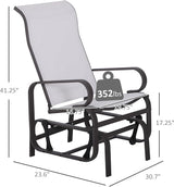 Outsunny Outdoor Glider Chair, Gliders for Outside Patio with Smooth Gliding Mechanism and Lightweight Construction for - Photo 3