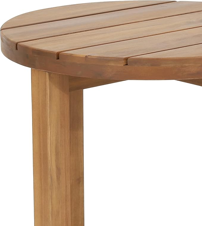 Hamel Outdoor Circular Side Table - Acacia Wood - Teak
