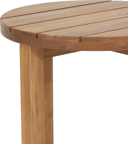 Hamel Outdoor Circular Side Table - Acacia Wood - Teak
