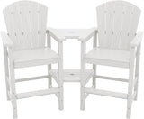 SERWALL Tall Adirondack Chairs Set of 2 with Double Layer Connecting Tray, HDPE Bar Height Outdoor Chairs - Photo 1