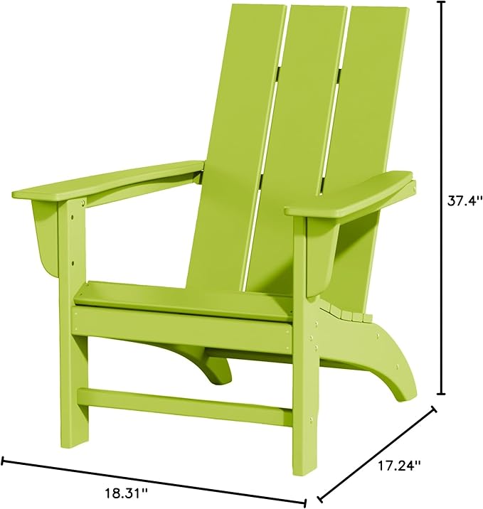 Poly Lumber Adirondack Chair, All-Weather Resistant Outdoor Patio Chairs, Look Like Wood - Photo 2
