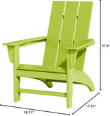Poly Lumber Adirondack Chair, All-Weather Resistant Outdoor Patio Chairs, Look Like Wood - Photo 2