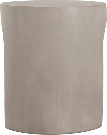 Christopher Knight Home Outdoor Round Side Table, U-Shaped Patio Garden Stool Coffee End Table,Decorative Accent Table for Patio,or Balcony,Lightweight Concrete Material,Light Gray