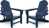 FOOWIN Folding Adirondack Chair Set of 2, HDPE Adirondack Chairs with Cup Holder - Photo 1