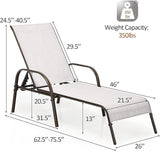 Tangkula Lounge Chair Outdoor, Patio Chaise Lounge with Adjustable Backrest - Photo 3