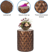 Adeco Modern 18.5" H Round Side Table, Indoor Outdoor Concrete End Table - Photo 4