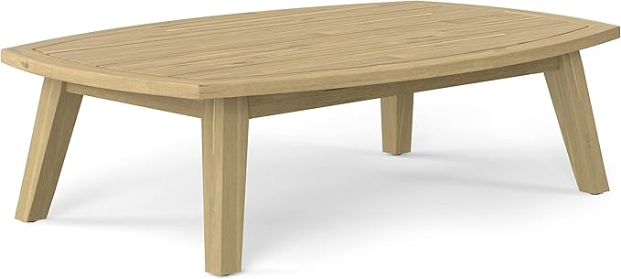 SIMPLIHOME Parkside SOLID ACACIA WOOD 70 inch Wide Rectangle Contemporary 4 Piece Outdoor Conversation Set in Natural - Photo 5
