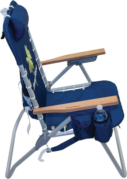 Tommy Bahama Hi-Boy 17" Seat Height 4-Position Lace-Up Suspension Folding Beach Backpack Chair