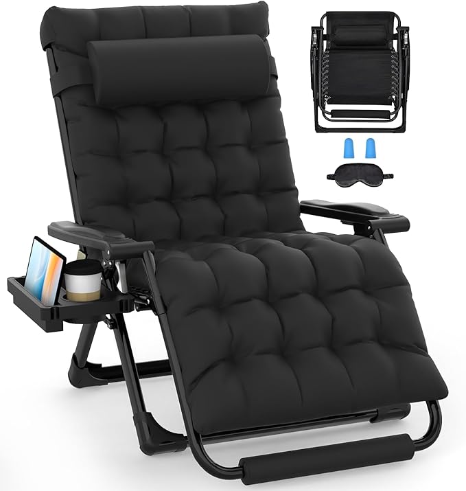 Slendor Oversized Zero Gravity Chairs XXL, 33In Padded Zero Gravity Lounge Chair, Lawn Recliner - Photo 1