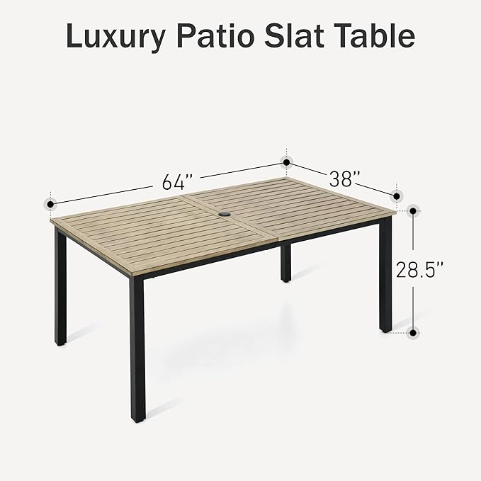 PHI VILLA 64" Rectangle Outdoor Dining Table - Photo 3