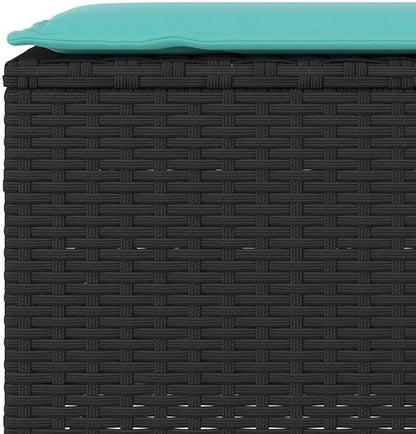 Garden Bench Deck Bench Patio Bench with Cushion Black 43.3"x11.8"x15.9" Poly Rattan