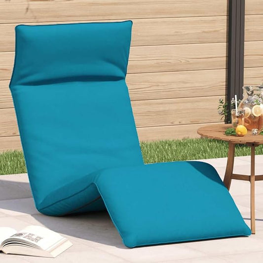 Folding Sun Lounger Light Blue 68.9x21.3x3.3, 5-Position Outdoor Chaise Recliner with Metal Frame, Water-Repellent Oxford Fabric for Patio Poolside Garden Beach