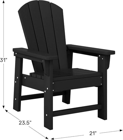 WestinTrends Malibu Kids Outdoor HDPE Adirondack Plastic Patio Chair, Navy Blue