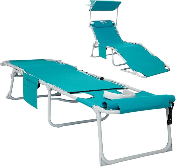 #WEJOY 3 in 1 Tanning Chair with Face Hole & Canopy - Photo 1