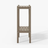 WestinTrends Malibu 36" Outdoor Adirondack HDPE 2-Tier Patio Side Table, Weathered Wood - Photo 7
