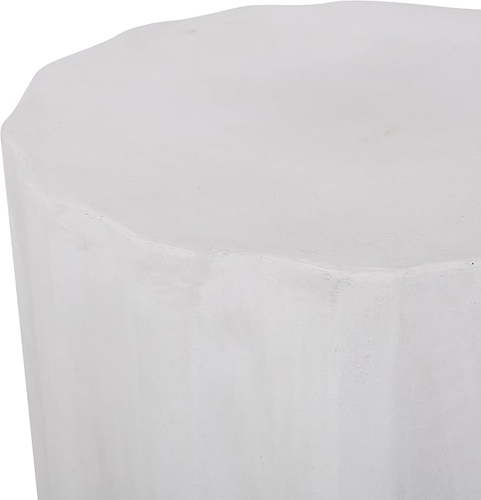 Merax Outdoor Lightweight Concrete Side Table Cylindrical 15" Dx18 H Weather Resistant Patio End Table Aesthetic Accent - Photo 5