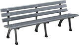 Global Industrial 6'L Outdoor Park Bench with Backrest, Recylced Plastic Slats, Wrought Iron Frame, 1985 lbs Capacity - Photo 1