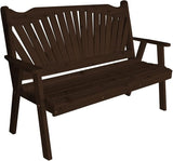 Furniture Barn USA Pine 6' Fanback Garden Bench, Walnut Stain - Photo 1