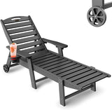 Lounge Chair Outdoor, Chaise Lounge Outdoor, HDPE 6-Position Lounge Chair for Outside - Photo 1