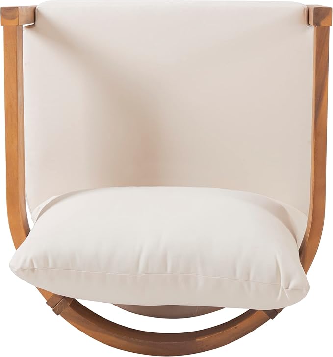 Merax Outdoor Acacia Wood Frame Single Chair with Cushions for Patio,Garden