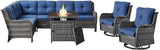 Belord Patio Furniture Set with Fire Pit Table, Outdoor Swivel Rocker Patio Chairs, Oversized Outdoor Sectional Couch - Photo 1