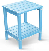 BRIOPAWS Outdoor-Side-Table | Small | HDPE Plastic | Patio End-Table | 2-Shelf Adirondack Outside Tables | All Weather - Photo 1