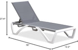 PURPLE LEAF Patio Chaise Lounge Chair Outside Aluminum Plastic Stackable Tanning Chairs for Pool Sunbathing Beach Deck - Photo 2