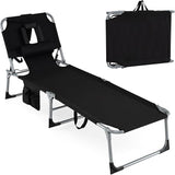 Giantex Face Down Tanning Chair, Folding Beach Lounge Chair w/ 4-Position Adjustable Backrest - Photo 1