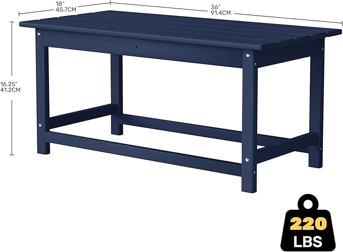 Costaelm Adirondack Conversation Table, HDPE Outdoor Drink Weather Resistant, Outdoor Patio Porch Accent Balcony Table for Pool, Seaside, Backyard, Navy Blue