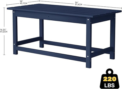 Costaelm Adirondack Conversation Table, HDPE Outdoor Drink Weather Resistant, Outdoor Patio Porch Accent Balcony Table for Pool, Seaside, Backyard, Navy Blue