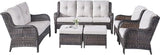 Rilyson Wicker Patio Furniture Set - 6 Piece Rattan Outdoor Sectional Conversation Sets with 1 Sofa, 1 Loveseat - Photo 3