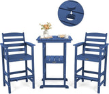 FUNBERRY Outdoor Bar Set with Umbrella Holes, Tall Adirondack Chairs and Table - Photo 1
