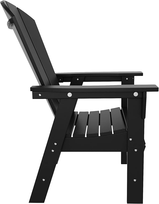 WO WESTIN OUTDOOR HDPE Laguna Adirondack Casual Patio Dining Chair,Black