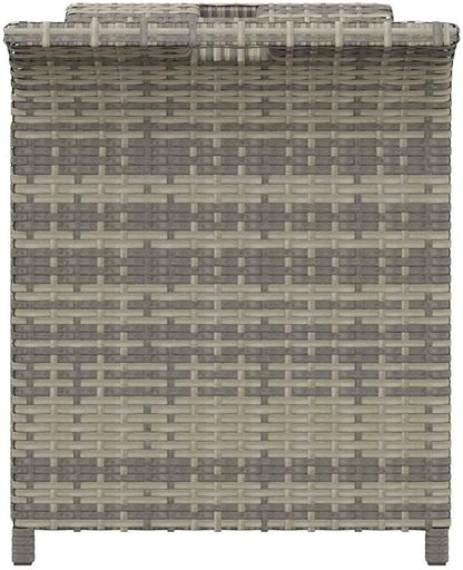 Garden Bench Grey Polyethylene Rattan Medium Garden Bench Yard Patio for Courtyard