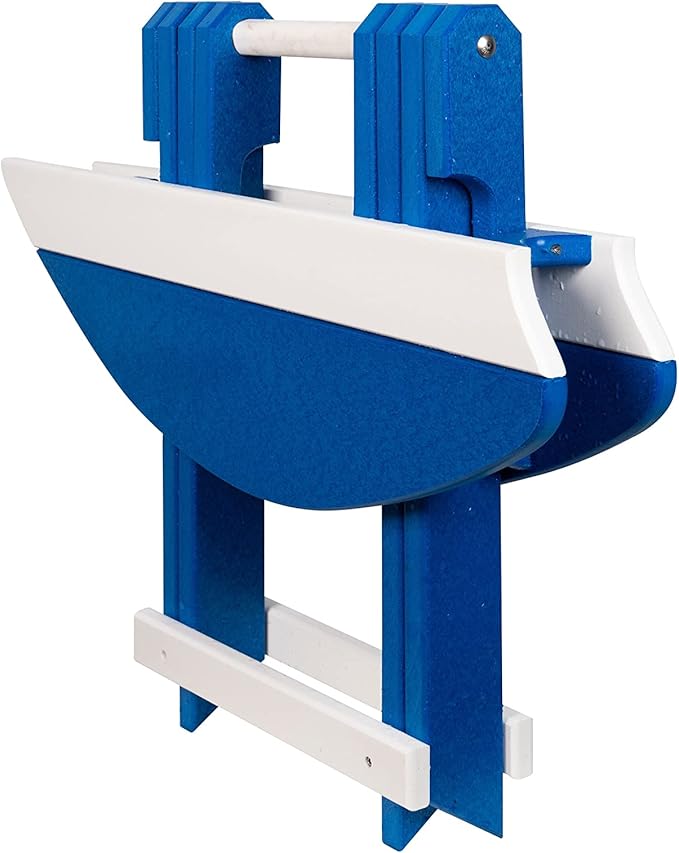 Amish-Made Surfboard Shaped Blue Poly Folding Side Table