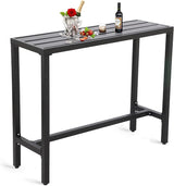 Outdoor Bar Table, Patio Counter Height Bar Tables, 47" Rectangle Bar Table for Patio, Garden, Yard, Balcony - Photo 1