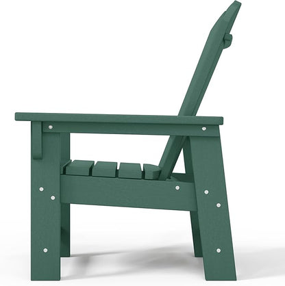 WestinTrends Malibu Kids Outdoor Adirondack Plastic Patio Chair (Set of 2), Dark Green