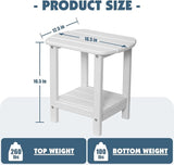 Adirondack Outdoor Side Table, 16.5” HDPE Small Patio Table with Storage Shelf, Weather Resistant End Table for Porch - Photo 2