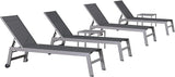 PURPLE LEAF 6-Piece Patio Chaise Lounge Outdoor Pool Lounge Chairs with Adjustable Backrest and Side Tables Aluminum - Photo 1