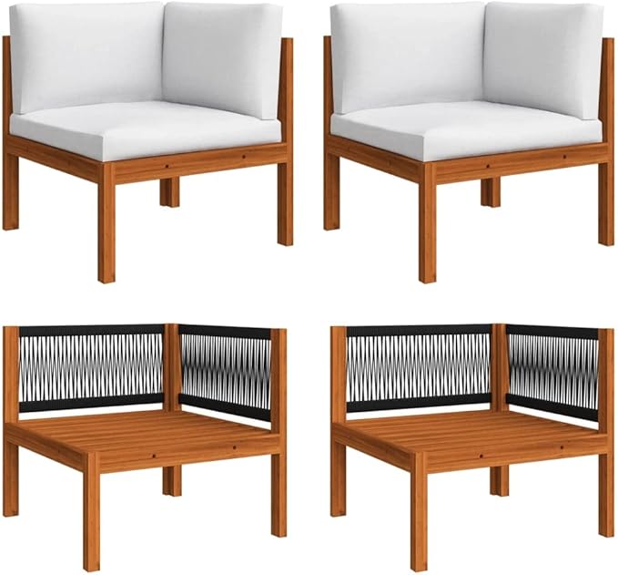 6-Piece Acacia Wood Garden Lounge Set with Cushions, Durable Outdoor Patio Furniture for Relaxation and Entertaining - Photo 4