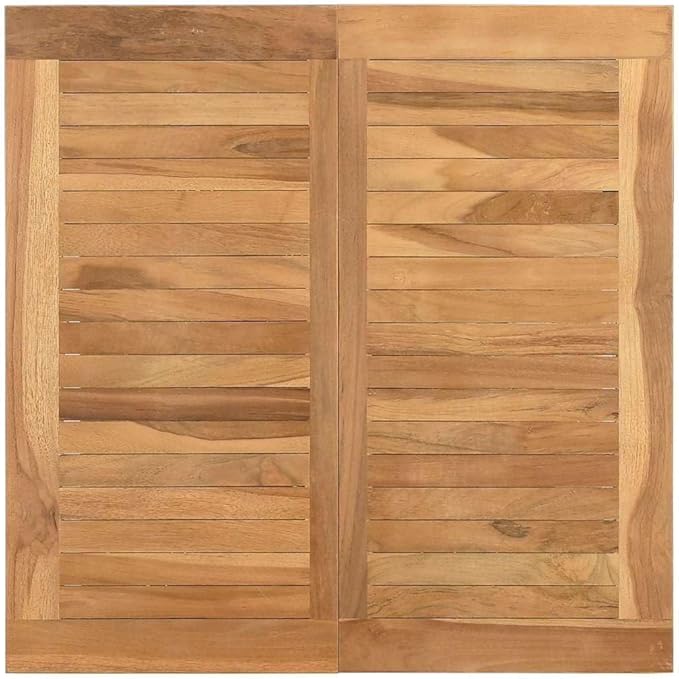 Solid Teak Wood Coffee Table, 23.6-Inch Square Low Profile Accent Table for Outdoor Patio, Garden, Balcony, Minimalist Natural Finish Weather-Resistant Furniture
