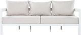 Merax 75.8" Modern Curved Outdoor Aluminum 3-Seater Sofa - Photo 3