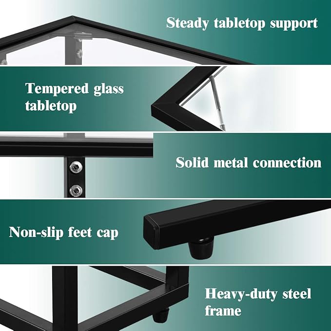 Tangkula Sofa Side End Table, C Shaped Patio Side Table Snack Table with Glass Top & Steel Frame, Portable Indoor Outdoor Couch C Table End Table Laptop Desk Coffee Tray