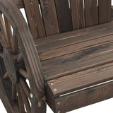 Solid Fir Wood Adirondack Chair Outdoor Patio Furniture with Wagon-Wheel Armrests 24.8" Wide Ergonomic Seat for - Photo 8