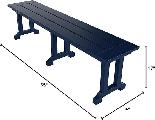 WO WESTIN OUTDOOR HDPE Laguna Trestle 65" Bench,Navy Blue