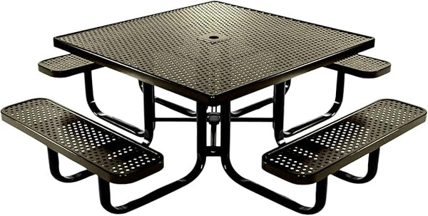 COATEDOUTDOORFURNITURE Heavy-Duty Portable Outdoor Kids Table with Umbrella Hole, Punched Steel Kids Picnic Table - Photo 1