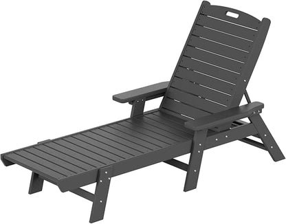 WestinTrends Malibu Poly Reclining Chaise Lounge Gray