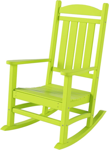 WestinTrends Malibu Malibu Outdoor Patio Poly Classic Porch Rocking Chair (Set of 4), Lime