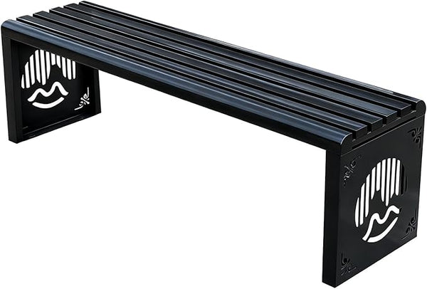 Heavy Duty Outdoor Benches Weatherproof Galvanized Steel Park Benches Slats Design Metal Garden Chair Commercial Street - Photo 1
